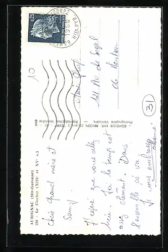 AK Aurignac, Le Clocher