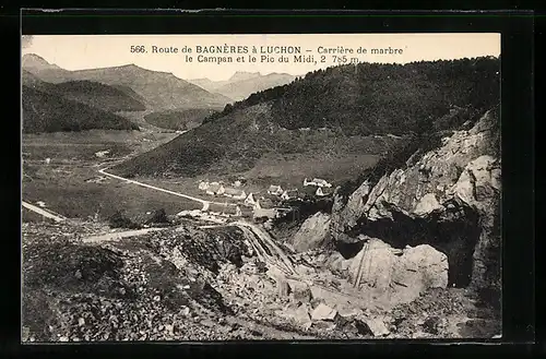 AK Luchon, Carriere de MArbre de Campan et le Pic du Midi