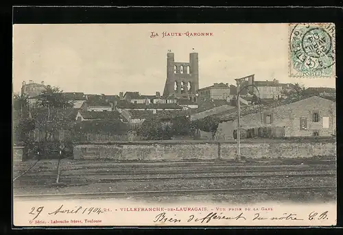 AK Villefranche-de-Lauragais, Vue prise de la Gare