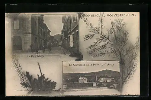 AK Montesquieu-Volvestre, La Chaussée et le Pont sur l`Arize, La Rue Mage