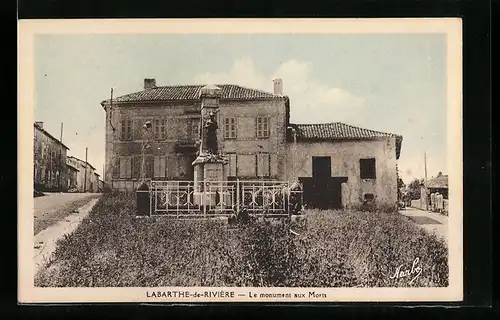 AK Labarthe-de-Rivière, Le monument aux Morts