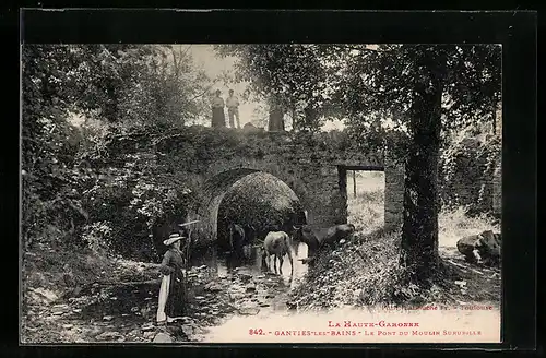 AK Ganties-les-Bains, Le Pont du Moulin Surubille