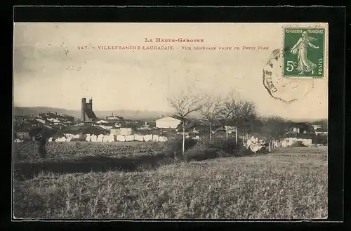 AK Villefranche-Lauragais, Vue générale prise de Petit Jean