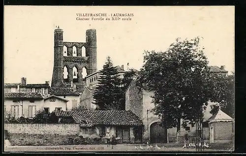 AK Villefranche-Lauragais, Clocher Frotifié du XIIIe siècle