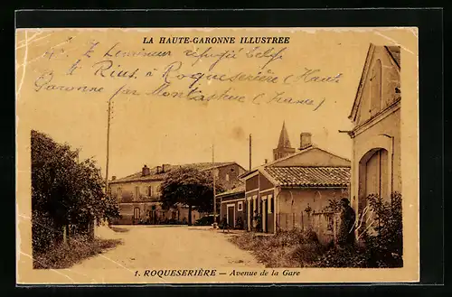 AK Roqueserière, Avenue de la Gare, Strassenpartie