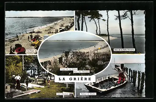 AK La-Griére, golf miniature, pêcheurs de Moules et la plage