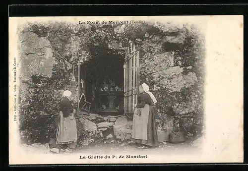 AK La Forêt de Mervent, La Grotte du P. de Montfort