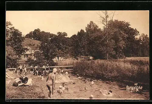 AK La Motte-Vendée, Les Apprentis du Réseau de l`Etat en vacances, La Baignade