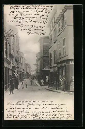 AK Fontanay-le-Comte, Rue des Loges, Strassenpartie