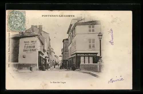 AK Fontenay-le-Comte, La Rue des Loges, Strassenpartie