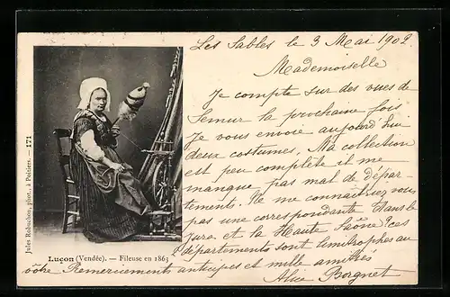 AK Lucon, Fileuse en 1863