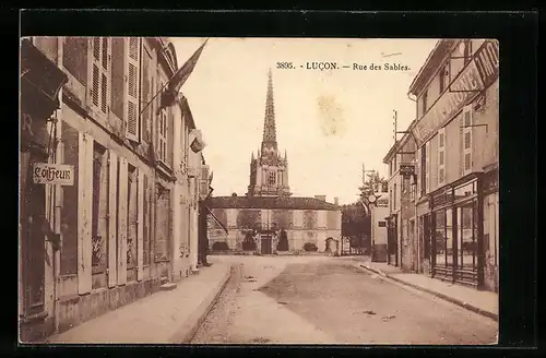 AK Lucon, rue des Sables, Strassenpartie