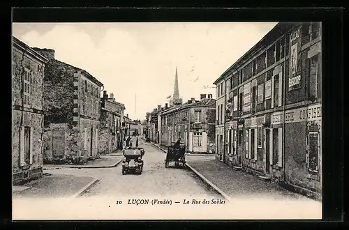 AK Lucon, La Rue des Sables, Strassenpartie
