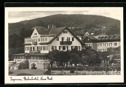 AK Tegernsee, Bahnhotel Neue Post, Bes. F. Niggl