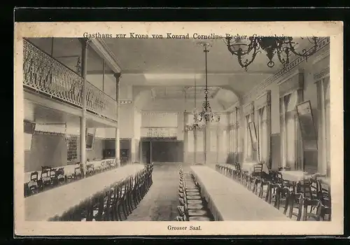 AK Gonsenheim, Gasthaus zur Krone von Konrad Cornelius Becker, Grosser Saal