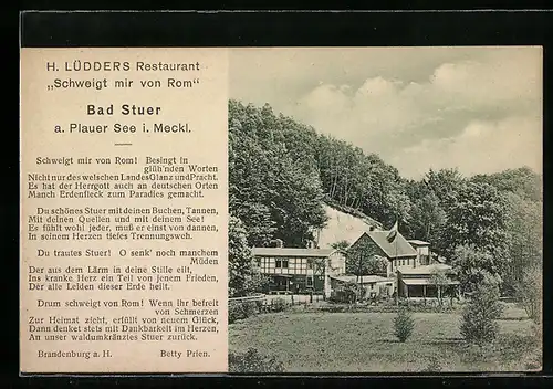 AK Bad Stuer i. M., Restaurant Schweigt mir von Rom, Inh. H. Lüdders