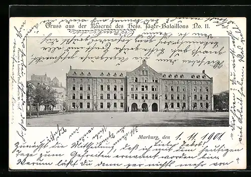 AK Marburg, Kaserne des Hess. Jäger-Bataillons No. 11