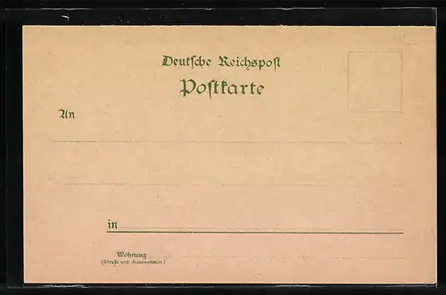 Lithographie Elberfeld, Die Reichsbank, Bismarck-Denkmal, Märchenbrunnen