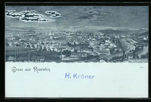 AK Rosswein, Panorama mit Bahnhof