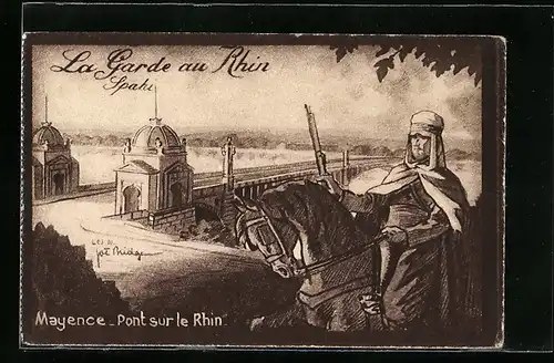 AK Mainz, La Garde au Rhin