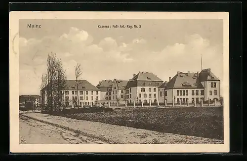 AK Mainz, Kaserne: Fuss-Artillerie-Regiment Nr. 3