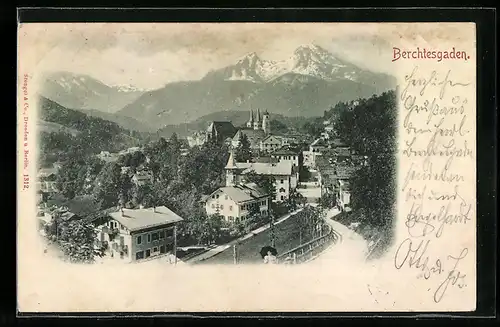 AK Berchtesgaden, Teilansicht aus der Vogelschau