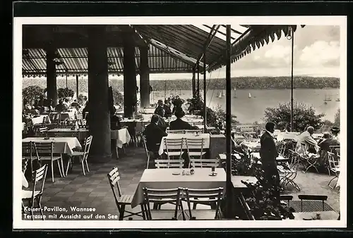 AK Berlin-Wannsee, Restaurant Kaiser-Pavillon, Terrasse