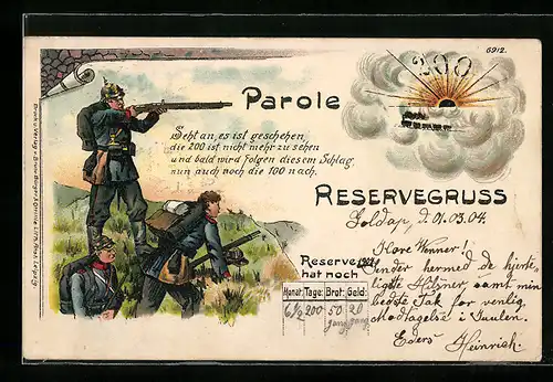 AK Reserve-Soldaten in Uniform mit Gewehren