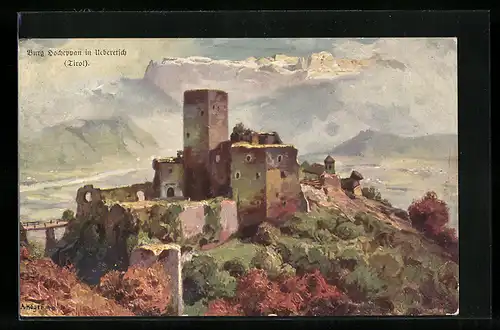 Künstler-AK Rudolf Alfred Höger: Ueberetsch, Burg Hocheppan