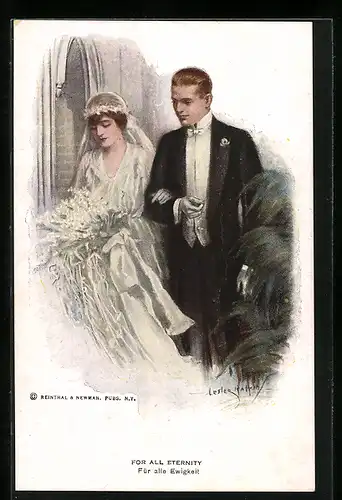 Künstler-AK Lester Ralph: Junges Paar bei seiner Hochzeit