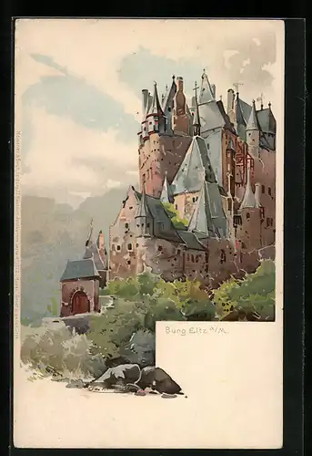 Künstler-AK Meissner & Buch (M&B) Nr.1022: Wierschem, An der Burg Eltz