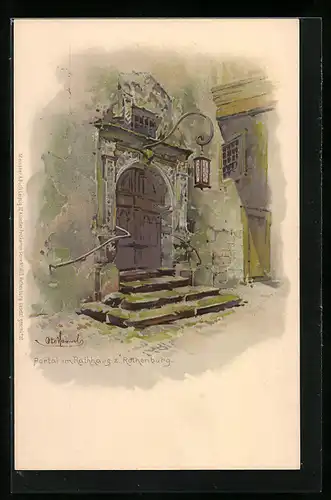 Künstler-AK Otto Hammel: Rothenburg, Portal im Rathaus zu Rothenburg