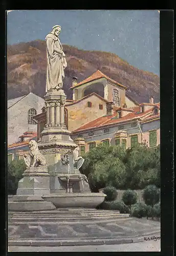 Künstler-AK Rudolf Alfred Höger: Bozen, Walter von der Vogelweide-Denkmal