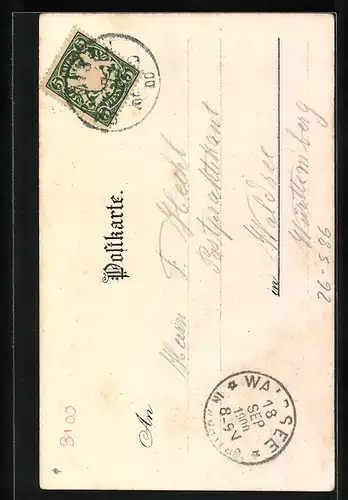 Lithographie Riesersee, Bootspartie mit Blick zur Zugspitze