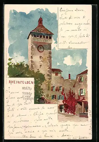 Künstler-AK Fritz Voellmy: Rheinfelden, Ansicht vom Oberthorthurm