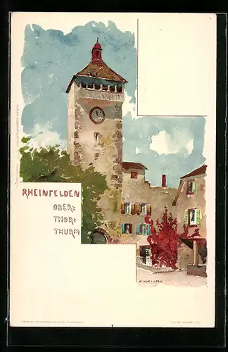 Künstler-AK Fritz Voellmy: Rheinfelden, Ansicht vom Oberthorthurm