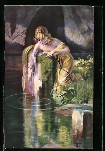 Künstler-AK Maxim Trübe: Schönheit spielt am Wasser