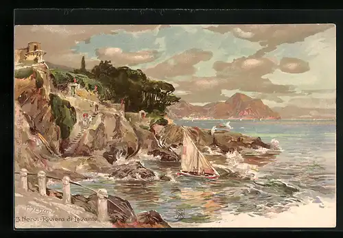 Künstler-AK P. Schmohl: Nervi, Riviera di Levante