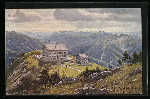 AK Rotwandhaus, Berghütte mit Umgebung