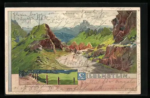 Künstler-AK Albert Stagura: Siebenstein, Altenstein Schlossgarten, Panorama