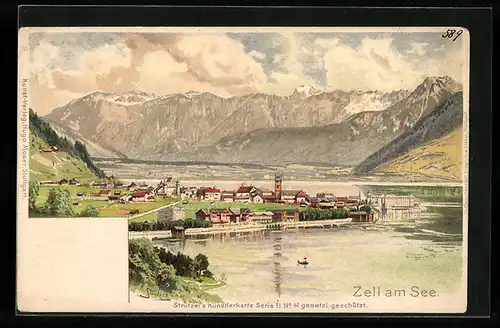 Künstler-AK Otto Strützel: Zell am See, Panoramaanblick