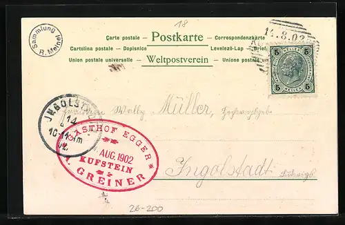 Künstler-AK Otto Strützel: Kufstein, Ortsansicht mit Bergpanorama