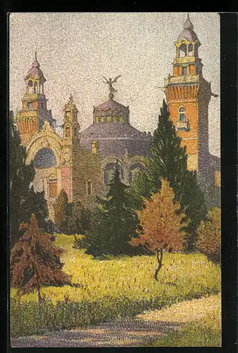 Künstler-AK Ernst E. Schlatter: Zürich, Im Tonhallegarten