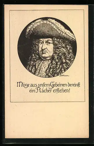 Künstler-AK Franz Stassen: Möge aus unseren Gebeinen dereinst ein Rächer erstehen!