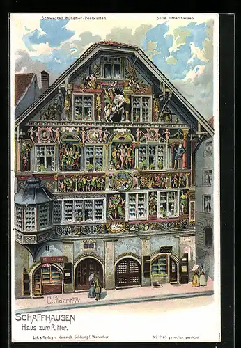 Lithographie Schaffhausen, Haus zum Ritter