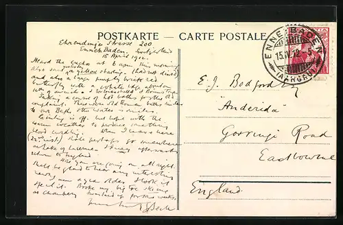 Künstler-AK C. Steinmann, Nr. 2224: Baden, Blick vom Hertenstein