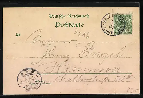 Lithographie Salzhemmendorf, Bahnhof, Totalansicht, Kirche, Apotheke