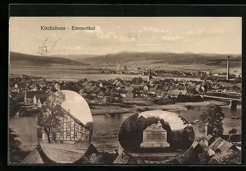 AK Kirchohsen, Gasthaus zur Linde, Gesamtansicht, Emmerthal, Denkmal