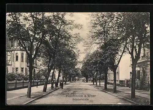 AK Holzminden a.d. Weser, Partie in der Bahnhofstrasse