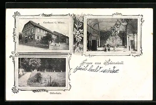 AK Adenstedt, Gasthaus C. Wiese, Saal, Odinshain